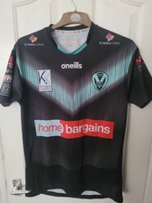 St Helens Rugby Super League Away Shirt 2022 - O'Neills Med Jersey Black Top E3O
