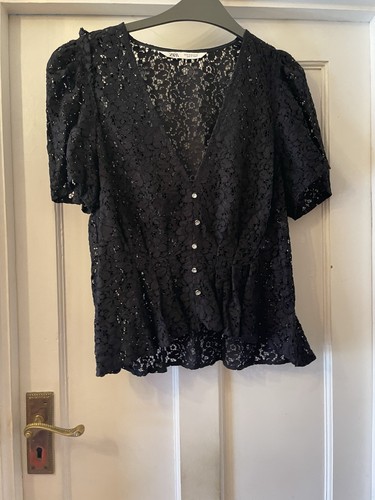 New zara black lace short - zara,