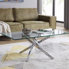 **Seconds** Leonardo Glass And Chrome Metal Coffee Table