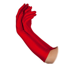 Ladies long red - finger, gloves