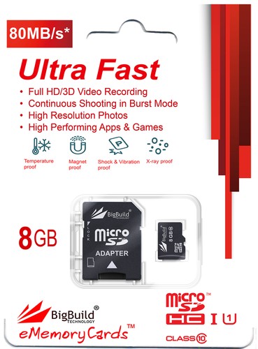 8gb microsd memory card - card, for