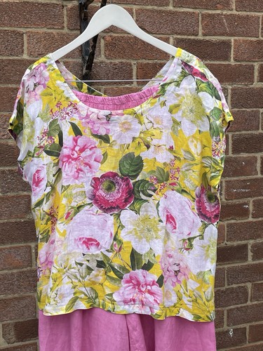 Sahara linen top - linen, yellow