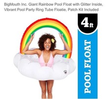 Big mouth Cloud & Rainbow 4ft Pool Float Inflatable Swimming Ring Adult