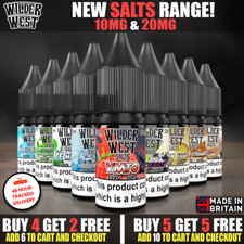 10ml Nic Salts E-Liquid Wilder West  50/50 Vape Juice All Flavours - 10mg, 20mg