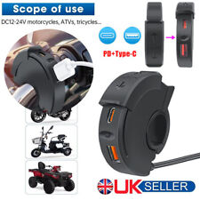 Dual Waterproof USB Port Motorbike Motorcycle Charger Socket Black Power Adapter