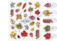 Nail Art Decal Stickers Autumn collection Maple Leaf Gold Yellow
