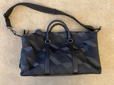 PRE LOVED Mulberry Camo Canvas Black Grey Clipper Bag Leather Brand New