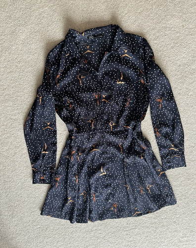 Zara navy white polka - zara,