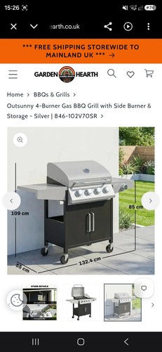 Outsunny burner gas bbq - 4+1,