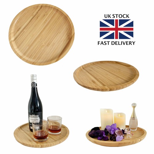 Wooden round tray serving - round,