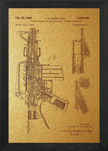 M16 rifle patent - m16, framed