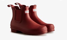 Genuine Hunter Womens Red ankle Chelsea Boots Casual Rubber UK 4 new without box