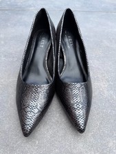 Next Forever Comfort Ladies Snakeskin Grey Kitten Heel Court Shoes UK Size 5.5