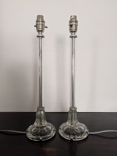 Pair vintage glass column - pair,