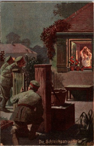 Wwi german humor postcard die - german,