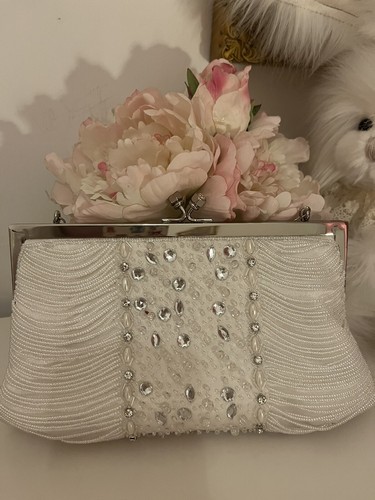 Vintage pearl beaded crystals - pearl,