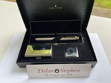Sheaffer Targa 925 Sterling Silver fountain pen 14K gold medium nib