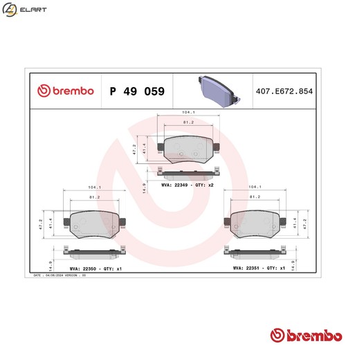 Brake pad set disc - disc, 49