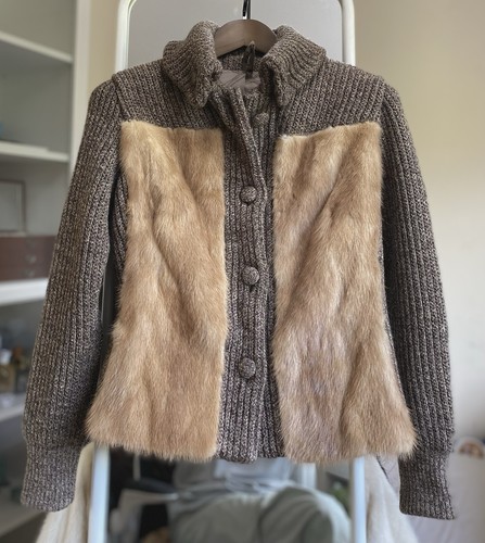 Vintage pastel brown - brown, knit