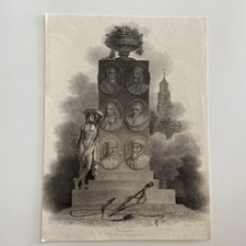 “Merchants” – 19th-Century Allegorical Engraving Historical Portrait Medallions