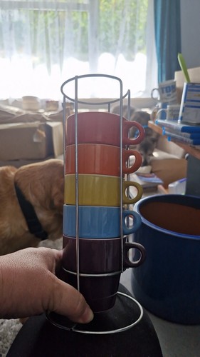 Stacking cups a holder - stacking, in