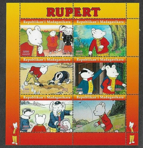 Rupert bear stamp sheet - bear,