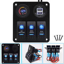 3 Gang LED Rocker Switch Panel