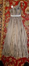 Party dress Ball gown Grecian style grey off shoulder maxi. Grey chiffon beaded