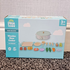 Aldi Little Town Wooden Toys Slow Cooker 24 Pieces 3+ Years