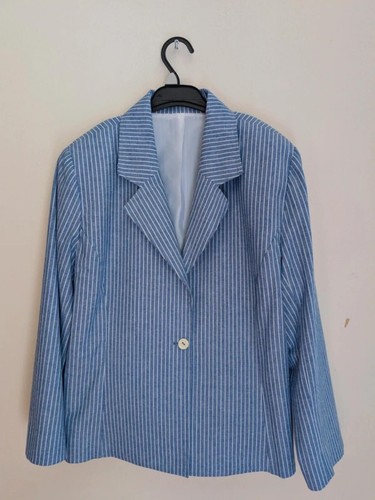 Vintage blue and white striped