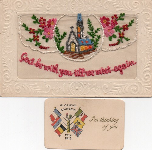 Ww1 patriotic silk - silk, postcard