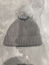 Next baby boys Grey Cableknit bobble hat 3 + months