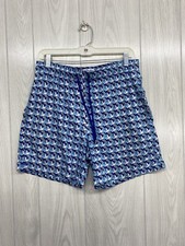 Mr. Swim Blue White Bird Men's Swim Trunk Size Medium