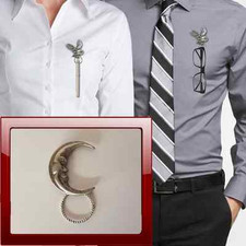 Moon r122 pewter - moon, brooch