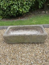 Rare Hand Carved Red Sandstone Pre Georgian Trough Planter
