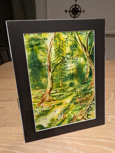 Encaustic wax art woodland - art, (woodland