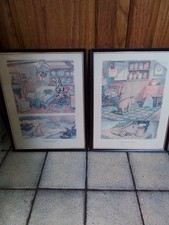 2 Framed 14"×11" Vintage