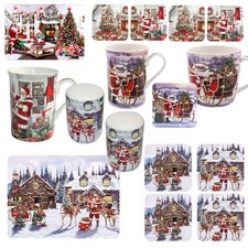 Christmas Tableware - Placemats / Coasters / Mugs / Salt Pepper - Santa Design