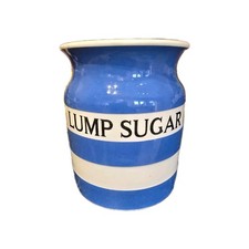 TG Green Cornishware Blue Lump Sugar Jar with Lid