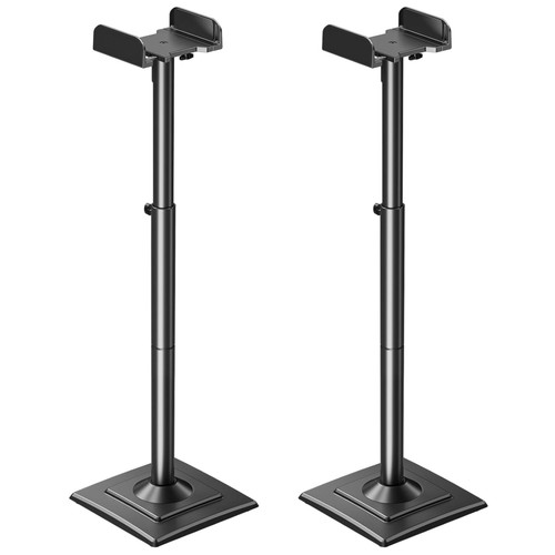 Sleek black speaker stands - black,
