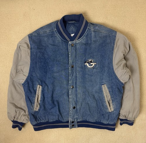Vintage denim varsity bomber - vintage,