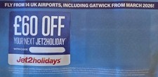 Jet2 Voucher £60 Off Holiday