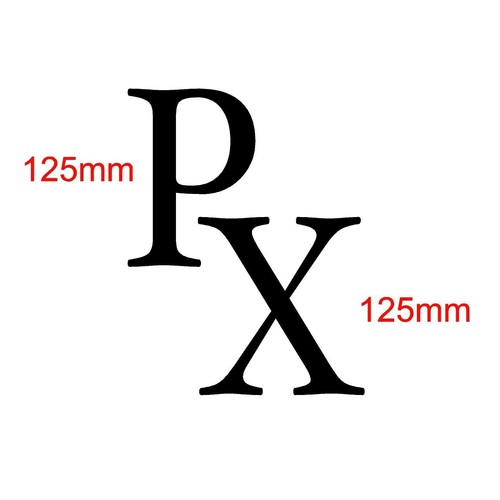 125mm high letters - px, vespa