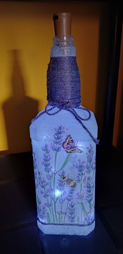 Decoupage bottle lamp - decoupage,