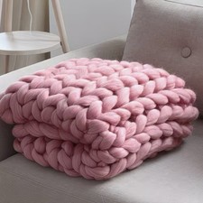 Hand Knitted Chunky Blanket /