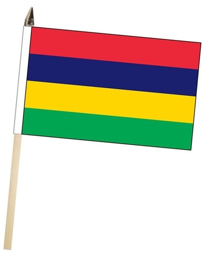 Mauritius large hand flag with - large,