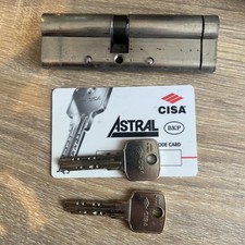 High Security Cisa Astral Euro Cylinder 45-55 - Used with Key card and 2 keys
