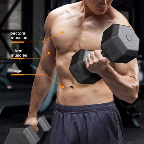 Hex dumbbells cast iron - dumbbells,