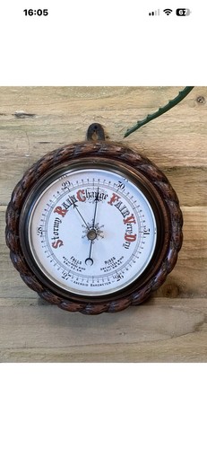Antique victorian aneroid - aneroid, wall