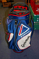 Used Taylormade Select Plus Blue/White/Red 15 Way Cart Bag & Rain Hood